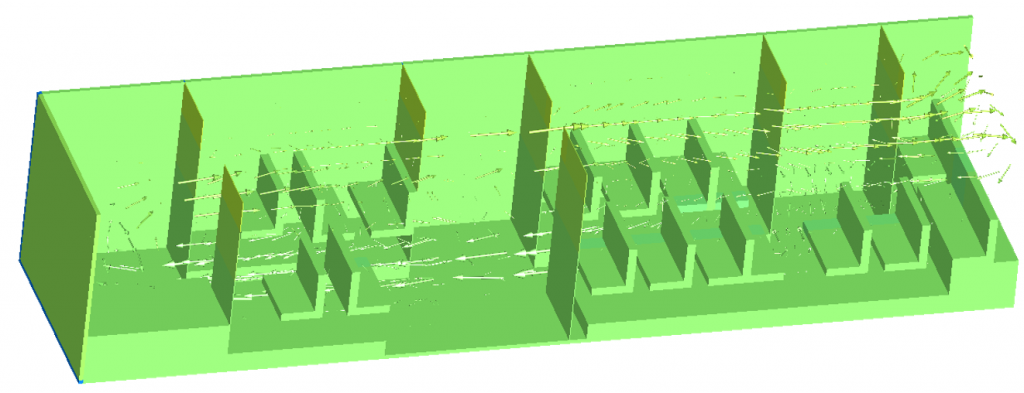 Figure 11. Flow visualisation in Dymola for the complete bus cabin