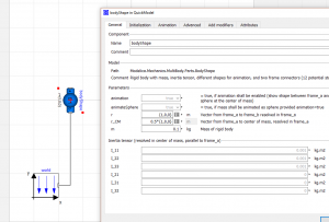Parameterisation of the first instance of bodyShape.