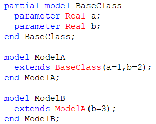 Figure 1.  Example of a model extended from another model