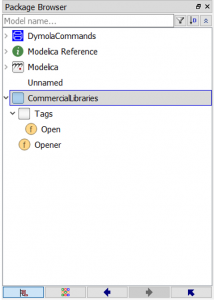 Figure 3 – The fully expanded view of the CommercialLibraries package in Dymola Package Browser.