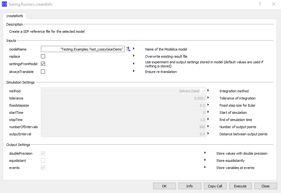Figure 7: The dialog box for the Create references function