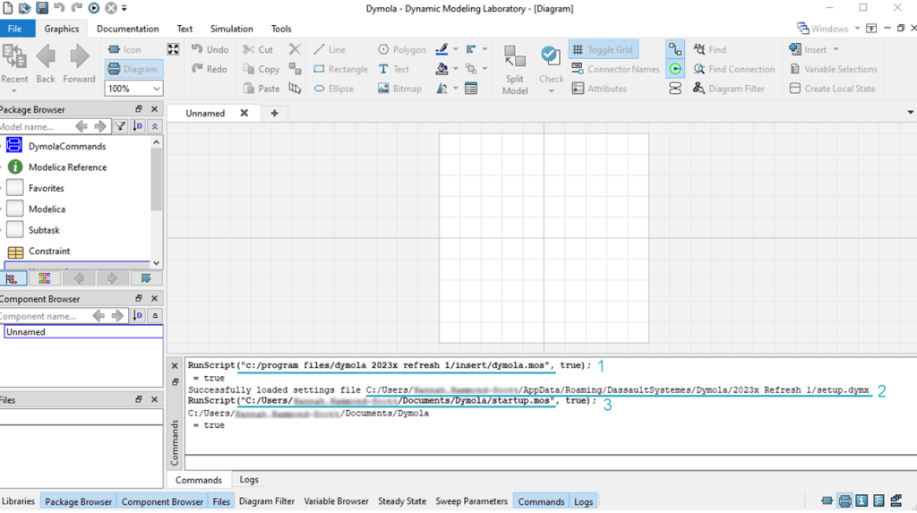 Figure 3 - At start-up Dymola runs scripts which can contain setting preferences