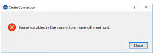 Figure 10 – Error message appeared when attempted to connect two causal connectors.