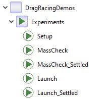 Experiments created for the drag car project.