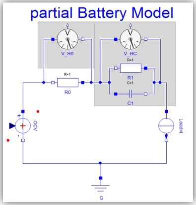 A simple ECM of Li-ion Battery with a constant current load.
