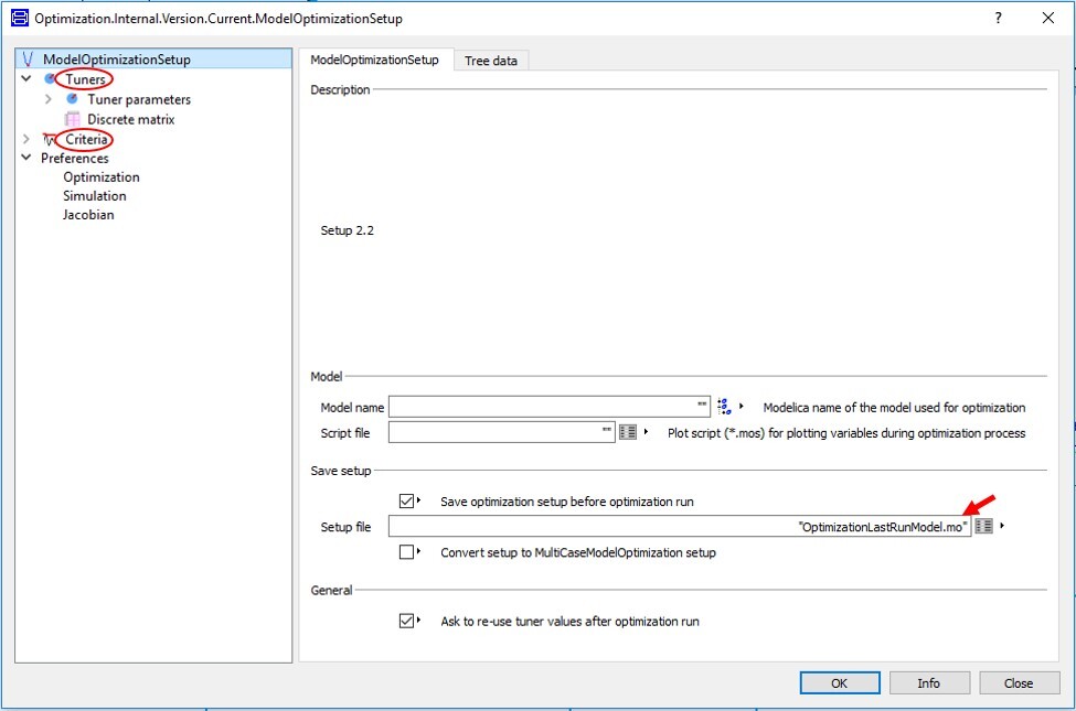 Figure 4 - GUI of the optimization process.