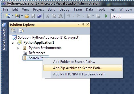 Figure 5. Adding Zip Archive to Search Path.