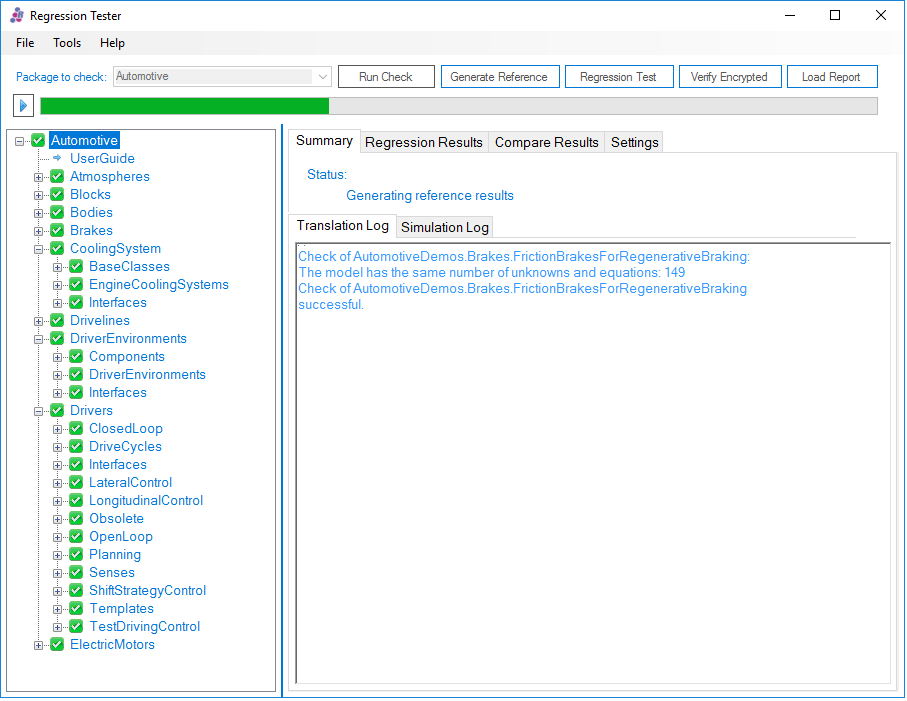 Generate Reference results in RegressionTest tool