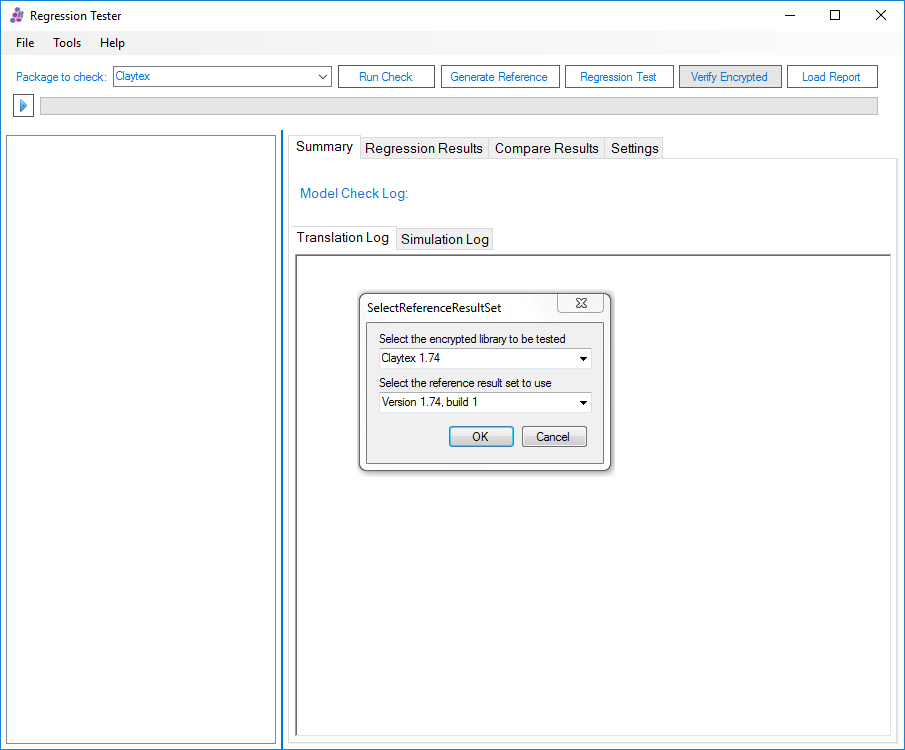 Verify encrypted regression test results
