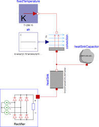 Example electrical circuit using the new rectifier model