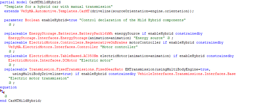 Figure 2: At the template level, the hybrid components are conditionally declared. 