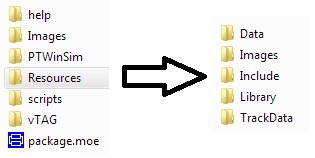 Hierarchical file structure of the Simulator library containing a Resources folder