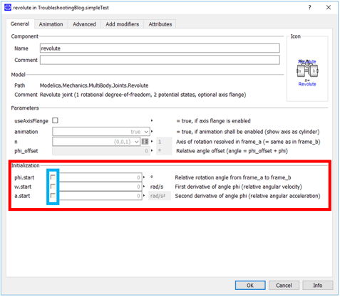 Revolute Initialisation control - Troubleshooting