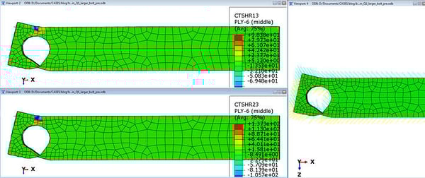 Interlaminar shear stress results for ply 6-1