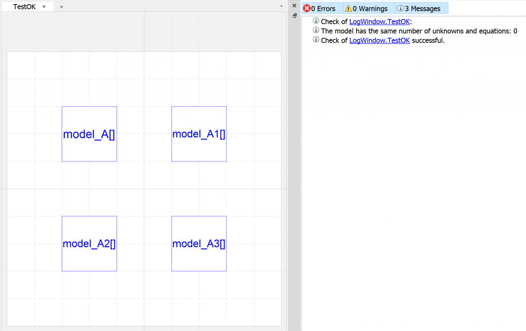 Figure 5. Example of a de-cluttered log window where potential error messages will be easy to pick out.