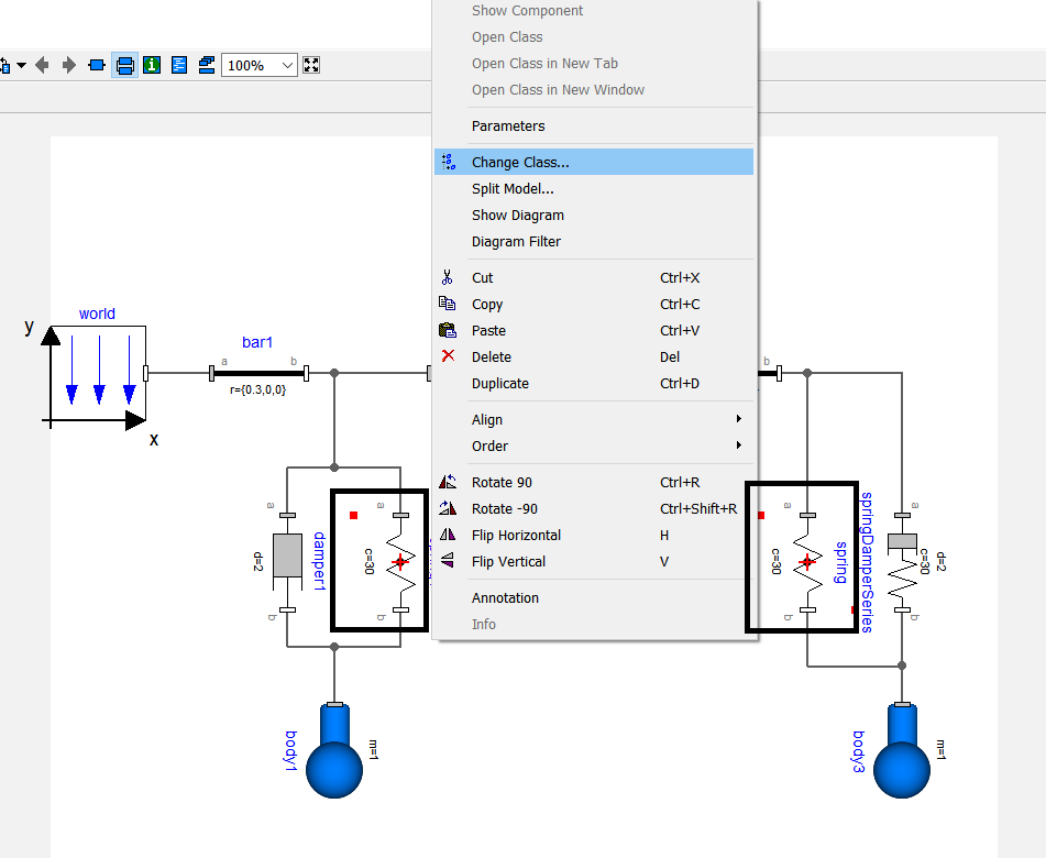 Figure. Replacement of the two multibody springs at the same time 
