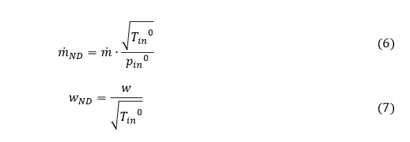 Non-dimensional variable equations for turbine map used in Dymola turbocharger modelling