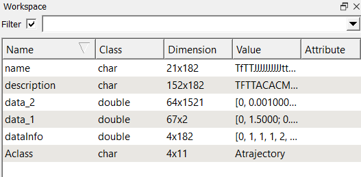 Trajectory file workspace view in Octave for Modelica results