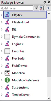 Figure 3.  The package browser can be navigated using the keyboard