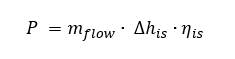 Power extracted from fluid equation for turbine modelling in Dymola