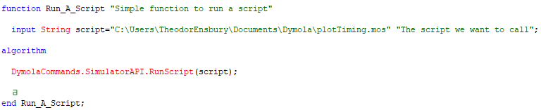 Figure 2: Simple example script calling a script containing data to be run.