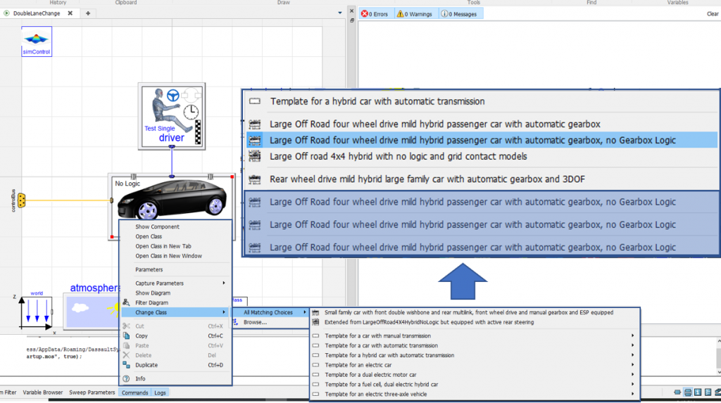 Figure 3. Screenshot of the dangers of having multiple classes with identical descriptions in your libraries, particularly when redeclaring Modelica classes.