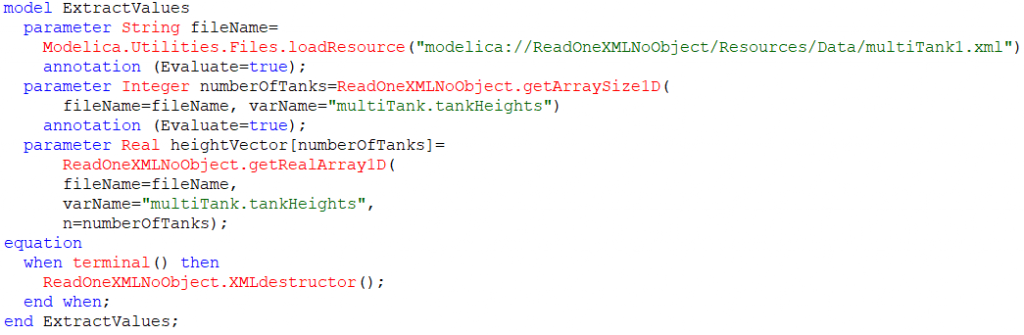Figure 4. Using an array of unknown size from a XML file