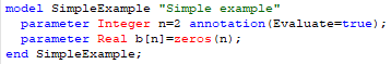 Figure 2.  Simple example where the Evaluate=true annotation clarifies that n is evaluated