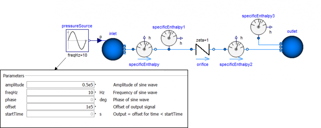 Simple example with a mass flow rate