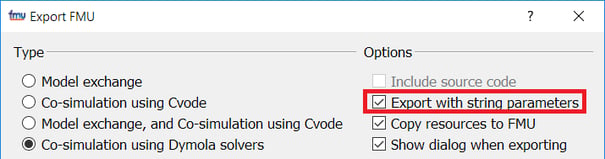 select Export with string parameters select Export with string parameters