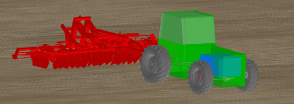 Figure 3: CAD geometry can be brought into simulation animations to visualise mechanical actions