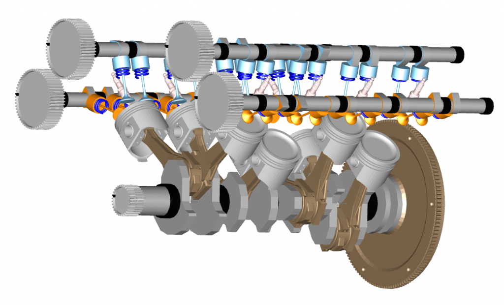 Figure 2. Cross-plane crankshaft experiment