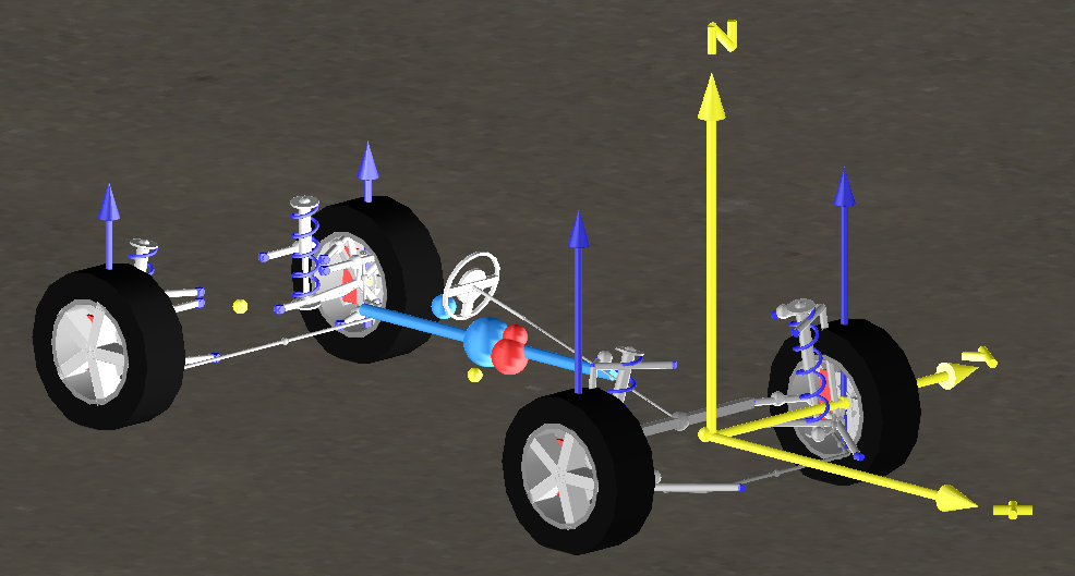 Figure 1: VeSyMA vehicle origin and coordinate system highlighted in yellow