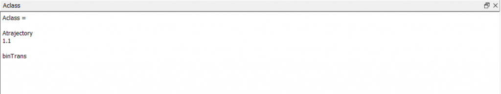 Aclass metadata in trajectory file showing format and structure details