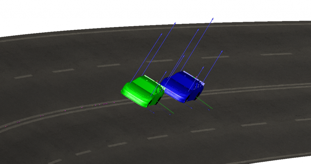 Creating a simulation with 2 vehicles was a simple process.