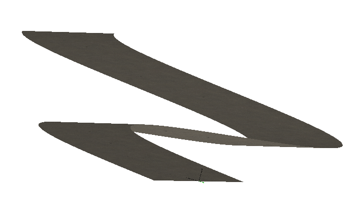 Figure 1: The "Banking test example" in the examples text file creates a road like this, the result of positive banking being applied on both turns. 