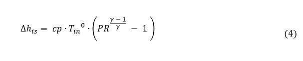Isentropic enthalpy change equation for compressor energy balance in Dymola