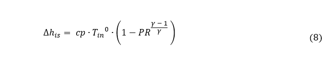 Isentropic enthalpy change equation for turbine energy balance in Dymola