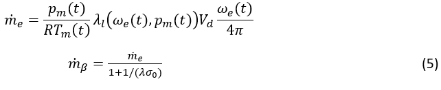 The mass flow into the cylinder can be modelled as
