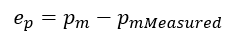 We define the pressure error as