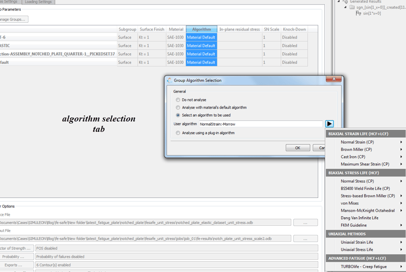 fe-safe-algorithm_selection_tab