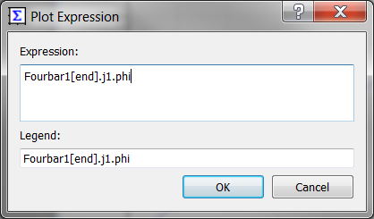 Dialog box for Plot Expression