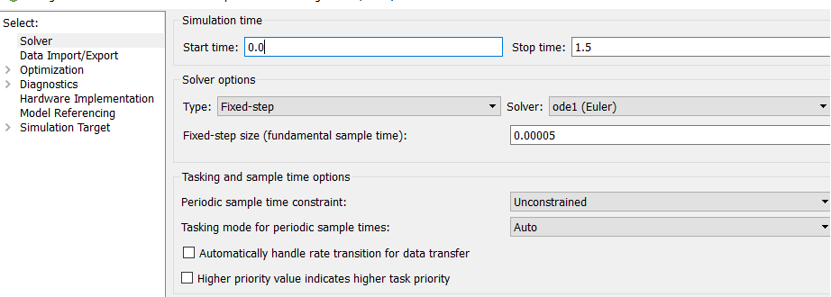 Figure 18: Simulink setting for running FMUs