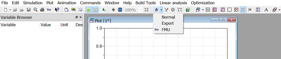 Figure 4: Choose FMU in the “translate” menu