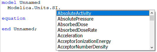 Figure 1.  Pressing Ctrl+Shift+U brings up this units pull down menu