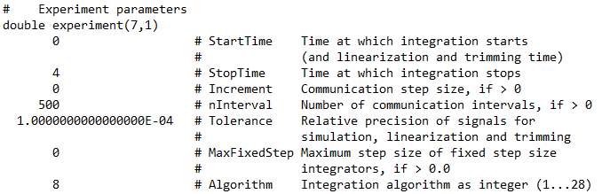 Figure 1. Experiment setup in dsin.txt