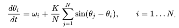 Figure 1. The Kuramoto Model, is a mathematical model used to describe synchronisation.