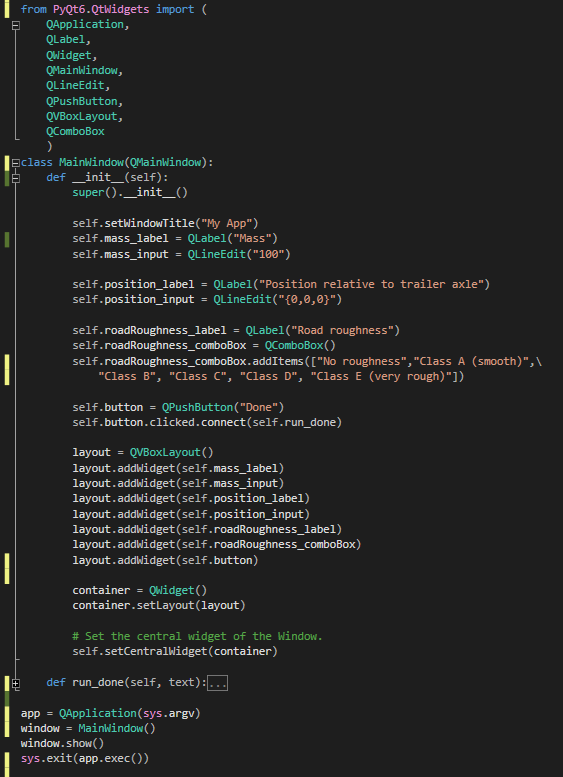 Figure 2. Python code to generate the graphical dashboard. Note that the run_done function is collapsed