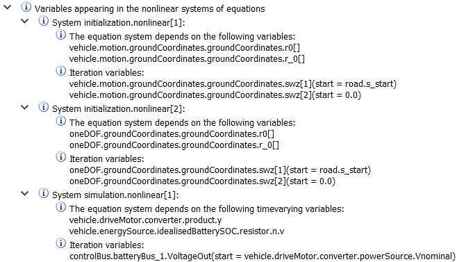 Dymola non linear iteration variables display