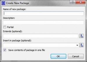 Dymola new package dialog